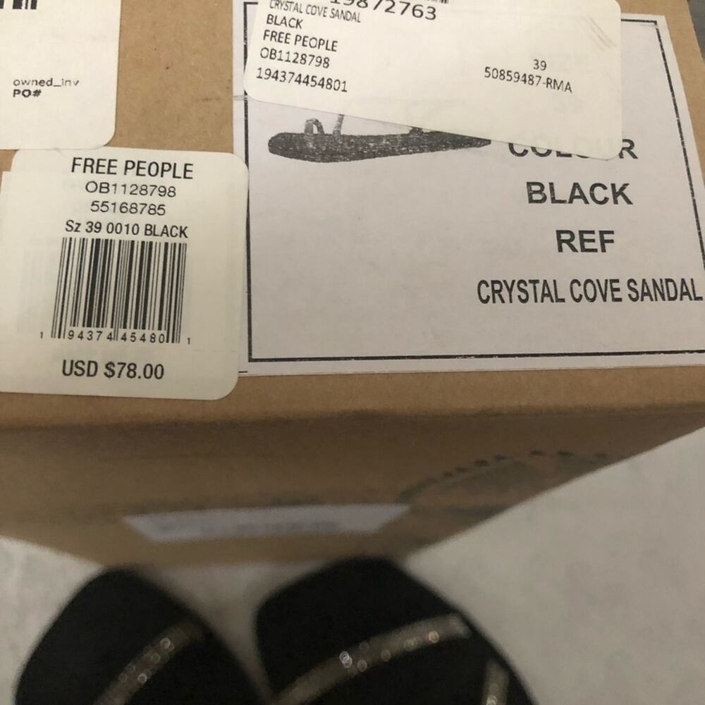 Free People Black Crystal Cove Sandal NEW - Picture 8 of 8